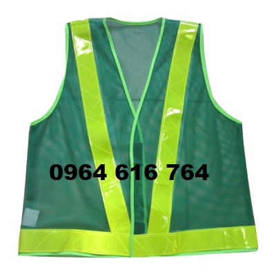 Áo phản quang chữ A màu xanh môi trường